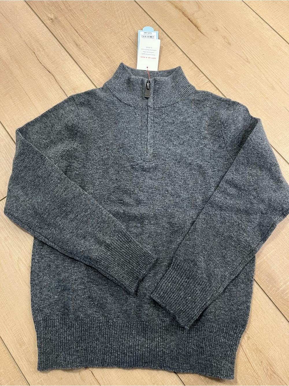 Cat & Jack Boys Charcoal Gray Half-Zip Sweater
